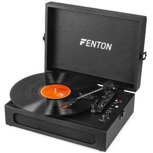 Fenton - RP118B Bakelit lemezjátszó bőrönd kialakításban, beépített hangszóróval (Bluetooth), fekete