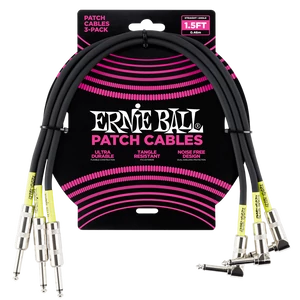 Ernie Ball - Patch Kábel 46cm Fekete