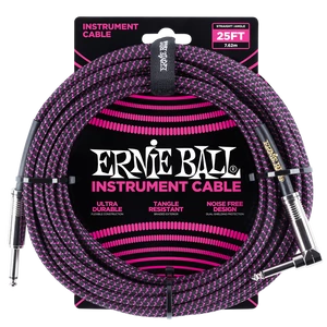 Ernie Ball - Vasalózsinór kábel 7.65m Fekete/Lila