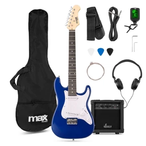 Max - Gigkit Junior 3/4 Elektromos gitár szett (20W erősítő, táska, hangoló, pengetők) – Kék