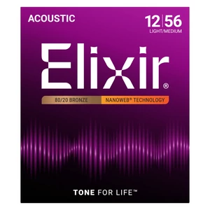 Elixir - 012 - 056 Light Medium Akusztikus gitárhúr