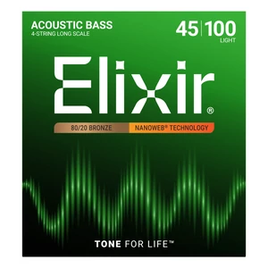 Elixir - 80/20 Bronze NanoWeb (14502) 045-100 Light akusztikus basszusgitár húrkészlet Elixir - 80/20 Bronze NanoWeb (14502) 045-100 Light akusztikus basszusgitár húrkészlet