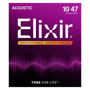 Elixir - Phosphor Bronze NanoWeb 10-47 Extra Light akusztikus húrkészlet