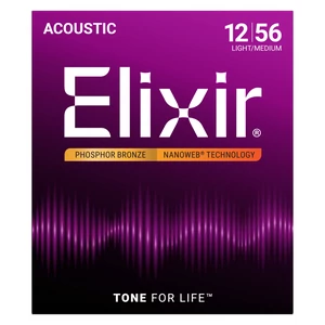 Elixir - Phosphor Bronze NanoWeb 12-56 Light/Medium akusztikus húrkészlet