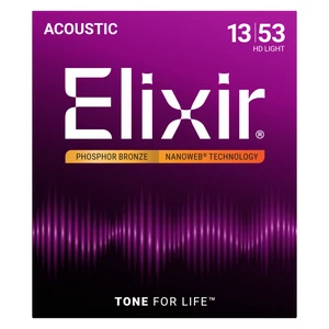 Elixir - Phosphor Bronze NanoWeb 13-53 HD Light akusztikus húrkészlet