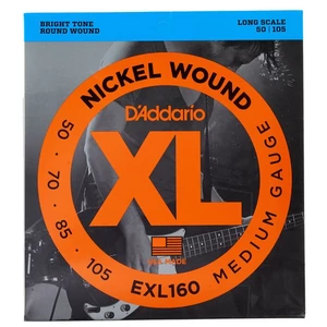 D'Addario - EXL 160 Nickel Wound Medium Gauge 50-105 elektromos basszusgitár húr D'Addario - EXL 160 Nickel Wound Medium Gauge 50-105 elektromos basszusgitár húr