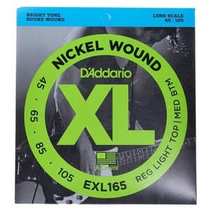 D'Addario - EXL165 Nickel Wound Reg Light Top/Med Btm 45-105 elektromos basszusgitár húr D'Addario - EXL165 Nickel Wound Reg Light Top/Med Btm 45-105 elektromos basszusgitár húr