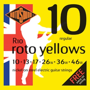 Rotosound - R10 Roto Yellows regular elektromos gitárhúr készlet 10-46 Rotosound - R10 Roto Yellows regular elektromos gitárhúr készlet 10-46
