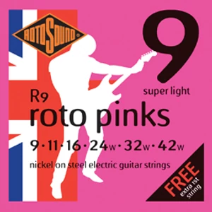 Rotosound - R9 Roto Pinks super light elektromos gitárhúr készlet 9-42 Rotosound - R9 Roto Pinks super light elektromos gitárhúr készlet 9-42