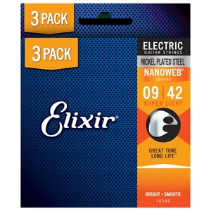 Elixir - NanoWeb (16540) 9-42 Super Light elektromos húrkészlet 3db