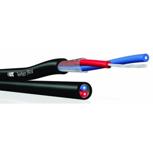 Klotz - TP414 Twinpex mikrofonkábel 2x2x0,14 mm sodrott árnyékolás lapos 3,4x7 mm /m fekete Klotz - TP414 Twinpex mikrofonkábel 2x2x0,14 mm sodrott árnyékolás lapos 3,4x7 mm /m fekete