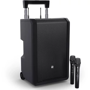 LD Systems - ANNY 10 HHD 2 B5 10"-os hordozható, akkumulátoros Bluetooth PA rendszer keverővel, 2 vezeték nélküli kézi mikrofonnal - 584-608 MHz