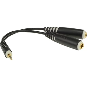 Y adapter kábel, JACK-JACK, 0,2 m – Klotz aranyozott 3,5/JACK3 - 2x6,35/JACK3 aljzat csatlakozók, + PCU201-Z fekete kábel