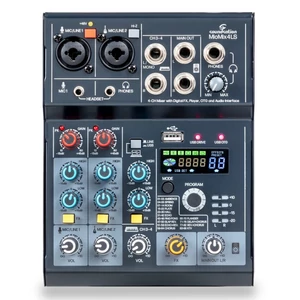 Soundsation - MIOMIX 4LS 4-csatornás keverő Digitális Effekttel, Lejátszóval, OTG és Audio Interfésszel