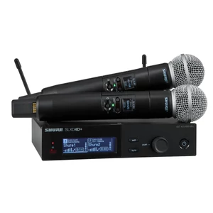 Shure - SLX-D+ digitális rendszer, 2db kéziadó SM58 mikrofonfejjel, kétcsatornás - dual - vevő