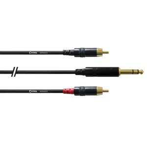 Cordial - CFY 0,9 VCC REAN Jack 6,3 mm stereó arany / 2 x RCA arany 0,9 m Cordial - CFY 0,9 VCC REAN Jack 6,3 mm stereó arany / 2 x RCA arany 0,9 m
