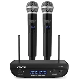 Vonyx - WM82 Vezeték nélküli UHF kézi mikrofon szett Vonyx - WM82 Vezeték nélküli UHF kézi mikrofon szett