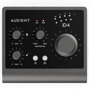 Audient - ID4 MKII Hangkártya felülnézetből Audient - ID4 MKII Hangkártya felülnézetből