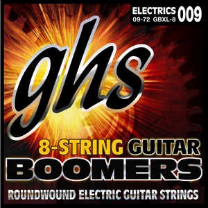 GHS el.húr 8 húros Boomers, Extra Light, 09-72 GHS el.húr 8 húros Boomers, Extra Light, 09-72