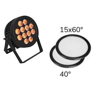 EUROLITE - Set LED IP PAR 12x8W QCL Spot + 2x Diffuser cover (15x60° and 40°)