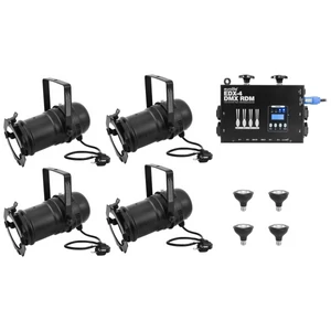 EUROLITE Set 4x PAR-30 Spot sw dim2warm + EDX-4 DMX RDM LED Dimmer pack