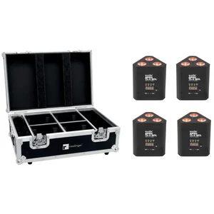 EUROLITE Set 4x AKKU TL-3 QCL RGB+UV Trusslight + Case with charging function