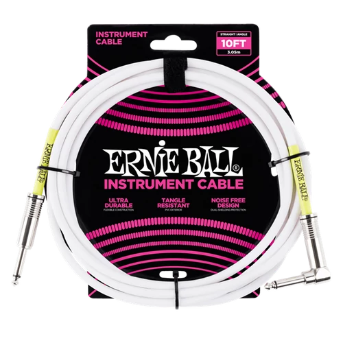 Ernie Ball - PVC Hangszerkábel 3m pipa fehér