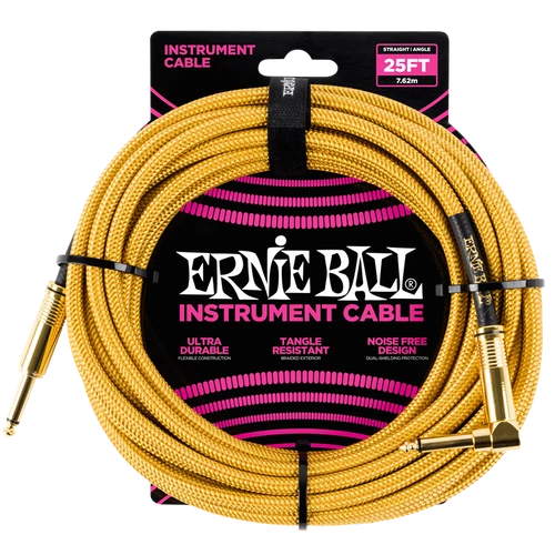 Ernie Ball - Vasalózsinór kábel 7.65m Arany