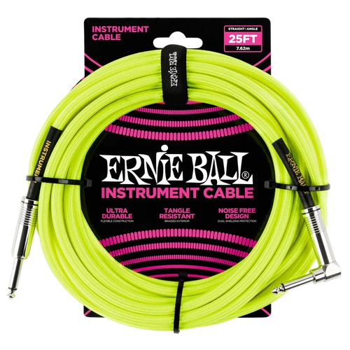 Ernie Ball - Vasalózsinór kábel 7.65m Neonsárga