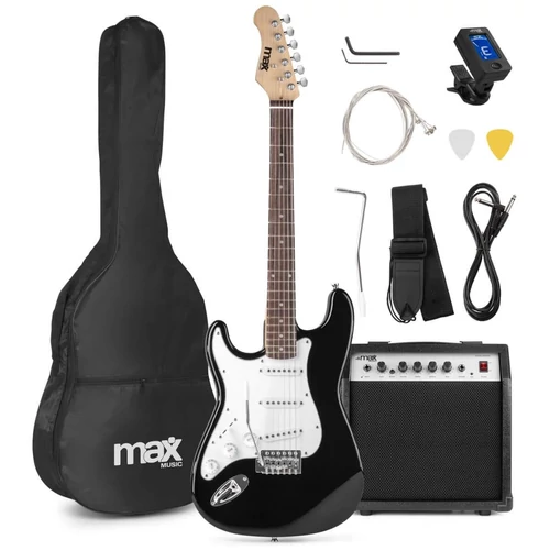 Max - GigKit Elektromos gitár szett fekete színben