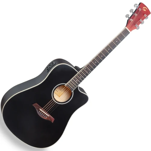 Soundsation - Meadow DNCE-BK Dreadnought Cutaway elektroakusztikus gitár, fekete