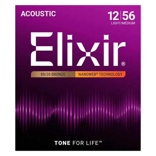 Elixir - 012 - 056 Light Medium Akusztikus gitárhúr