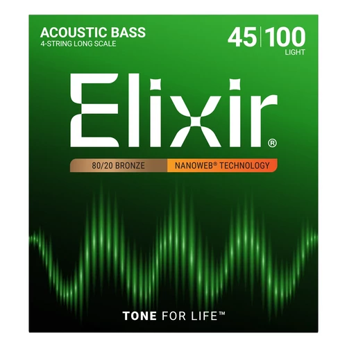 Elixir - 80/20 Bronze NanoWeb (14502) 045-100 Light akusztikus basszusgitár húrkészlet