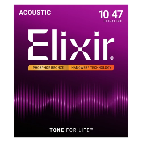 Elixir - Phosphor Bronze NanoWeb 10-47 Extra Light akusztikus húrkészlet