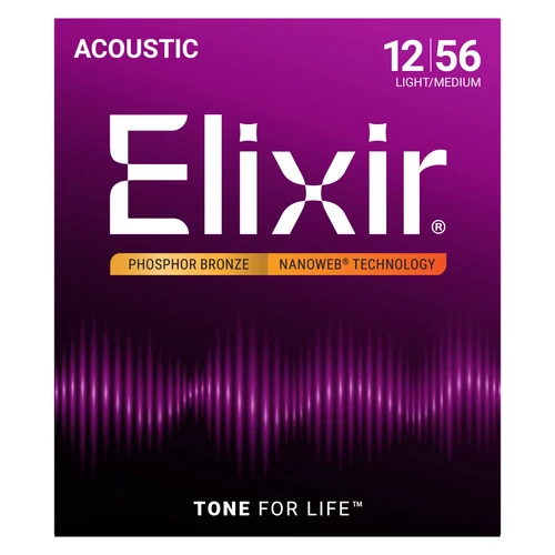 Elixir - Phosphor Bronze NanoWeb 12-56 Light/Medium akusztikus húrkészlet