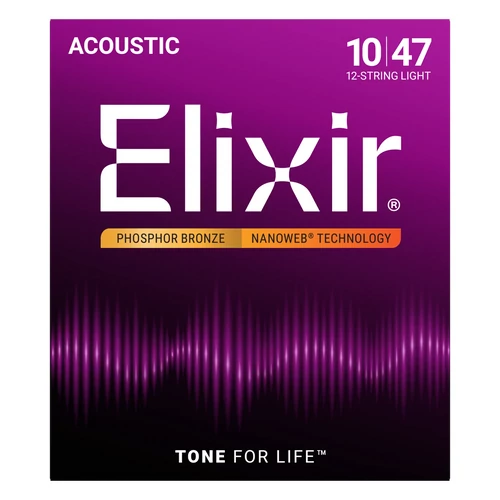 Elixir - Phosphor Bronze NanoWeb 10-47 Light 12 húros akusztikus húrkészlet