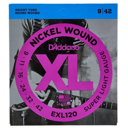 D'Addario - EXL120 Nickel Wound Super Light 9-42 elektromos gitárhúr