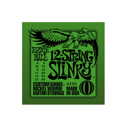 Ernie Ball - 12-string Nickel Wound Slinky 8-40 Elektromos Gitárhúr készlet 12-húros
