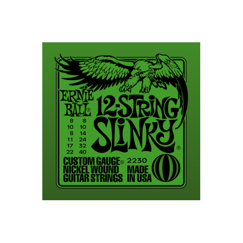 Ernie Ball - 12-string Nickel Wound Slinky 8-40 Elektromos Gitárhúr készlet 12-húros
