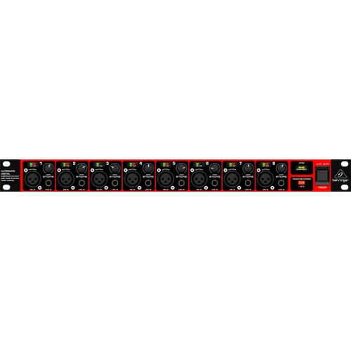 Behringer - Ultragain Digital ADA8200 8 be és kimenetes adat interfész, szemből