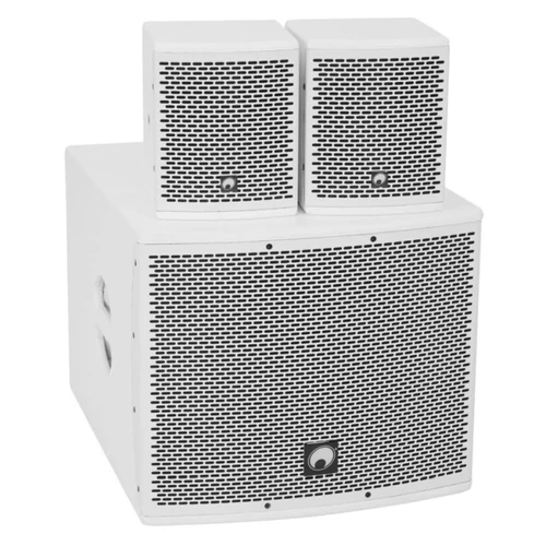 OMNITRONIC Set MOLLY-12A Subwoofer active + 2x MOLLY-6 Top 8 Ohm, white