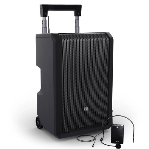 LD Systems - ANNY 10 BPH B5 10"-os, hordozható, akkumulátoros Bluetooth PA rendszer keverővel és 1 headset mikrofonnal - 584-608 MHz