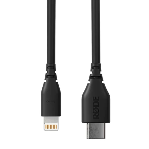 Rode - SC21 csúcsminőségű, kerek keresztmetszetű USB-C - Lightning összekötő kábel, 30cm