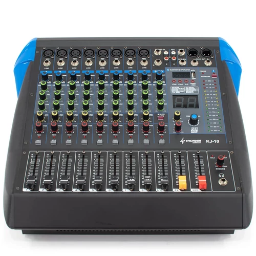 Thunder - KJ-10 2x700W, 10 csatornás keverőerősítő + Bluetooth + Effekt