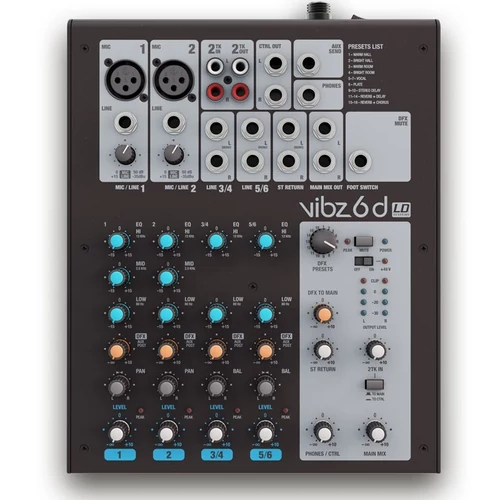 LD Systems - VIBZ 6 D keverőpult effektprocesszorral