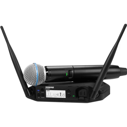 SHURE - GLXD24+E/B58-Z4 GLXD+ digitális rendszer kéziadó BETA58 mikrofonfejjel egycsatornás vevő