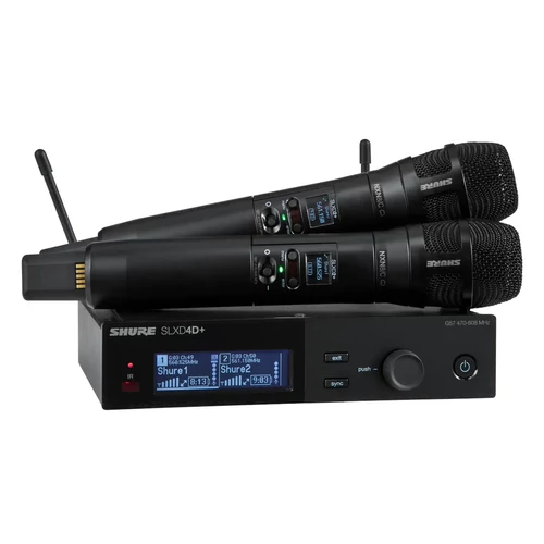 Shure - SLX-D+ digitális rendszer, 2db kéziadó NXN8/C mikrofonfejjel, kétcsatornás - dual - vevő