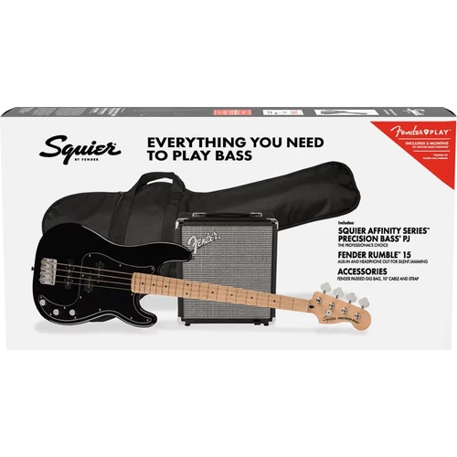 SQUIER - AFFINITY PRECISION BASS PJ BLACK Basszusgitár szett erősítővel 