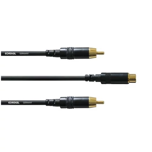 Cordial - CFY 0,3 ECC REAN RCA (Mama) / 2 x RCA (Papa) arany 0,3 m