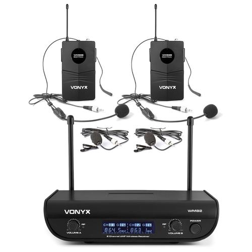 Vonyx - WM82B Vezeték nélküli UHF mikrofon szett